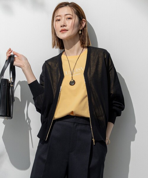 セール】【洗える】ライトシアーニット ブルゾン（ブルゾン）｜23区