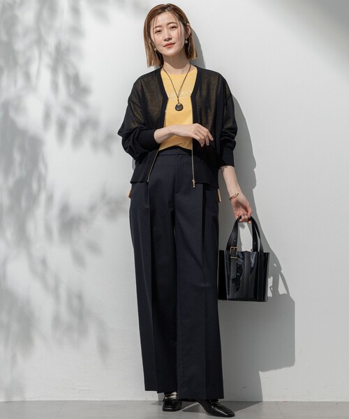 セール】【洗える】ライトシアーニット ブルゾン（ブルゾン）｜23区