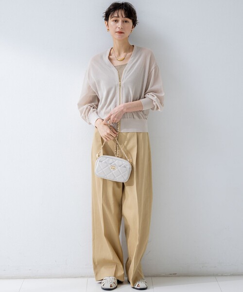 セール】【洗える】ライトシアーニット ブルゾン（ブルゾン）｜23区