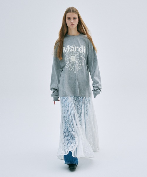 ★MARDI MERCREDI★UNISEX TSHIRT LONG SLEEVE FLOWERMARDI Restocking on July 11] UNISEX TSHIRT LONG SLEEVE