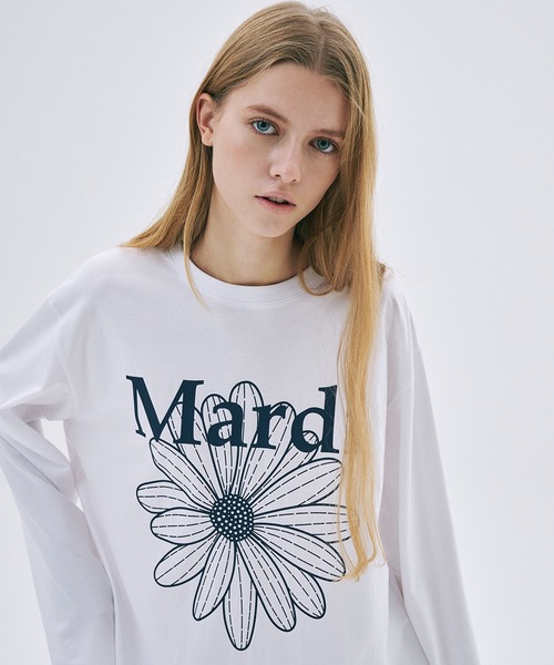●Mardi Mercredi●UNISEX TSHIRT LONG SLEEVE FLOWER_NAVY MARDI MERCREDI 2505 UNISEX TSHIRT LONG SLEEVE