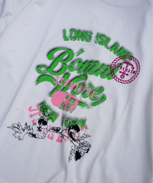 BEAVER（ビーバー）の「B omnivore/ビーオムニボー　S/S TEE LONG ISLAND（Tシャツ/カットソー・メンズ・ホワイト/ブラック・L/M）」の8枚目の写真