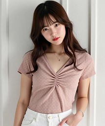 A'GEM/9 × .kom 『.KOM/ドットケーオーエム』ドット柄デザイン半袖Tシャツ