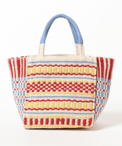 Ray BEAMS（レイビームス）の「【別注】Lilas Campbell / ジャカード トートバッグ（かごバッグ・レディース・ライトブルー/イエロー・ONE SIZE）」の9枚目の写真