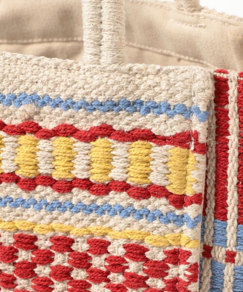 Ray BEAMS（レイビームス）の「【別注】Lilas Campbell / ジャカード トートバッグ（かごバッグ・レディース・ライトブルー/イエロー・ONE SIZE）」の11枚目の写真