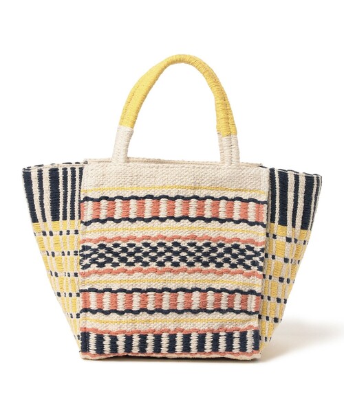 Ray BEAMS（レイビームス）の「【別注】Lilas Campbell / ジャカード トートバッグ（かごバッグ・レディース・ライトブルー/イエロー・ONE SIZE）」の5枚目の写真
