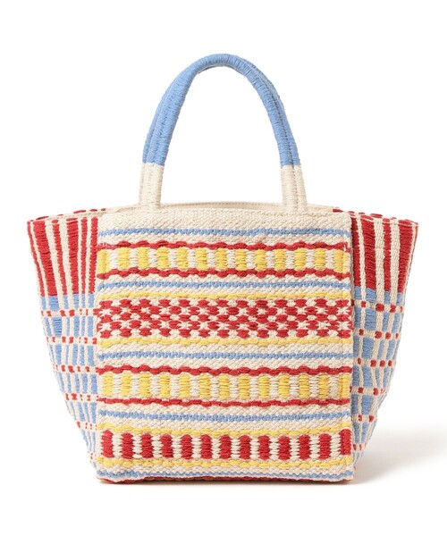 Ray BEAMS（レイビームス）の「【別注】Lilas Campbell / ジャカード トートバッグ（かごバッグ・レディース・ライトブルー/イエロー・ONE SIZE）」の3枚目の写真