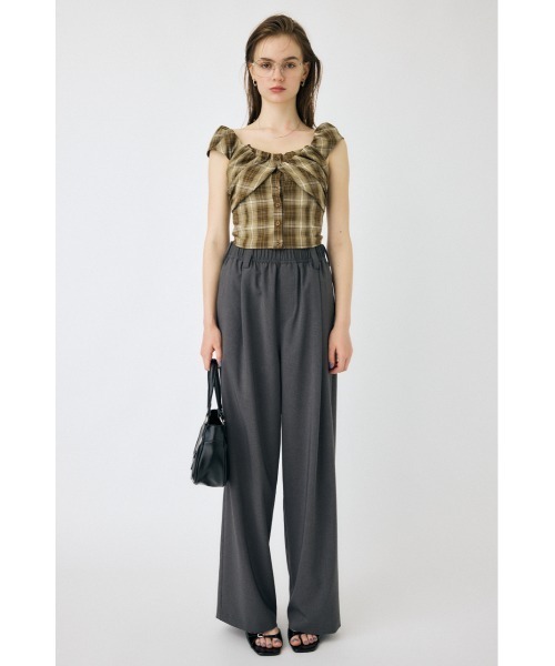 MOUSSY(マウジー)の「LAYERED GATHERED CHECK ブラウス(シャツ/ブラウス・レディース・ブラック/ベージュ/ライトカーキ・1/2)」の7枚目の写真