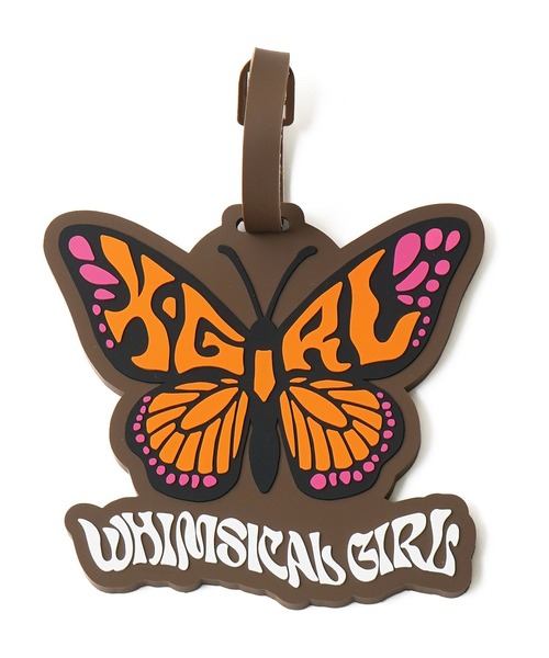 X-girl(エックスガール)の「BUTTERFLY LUGGAGE TAG(パスケース・レディース・ブラック/マルチ・ONE SIZE)」の2枚目の写真