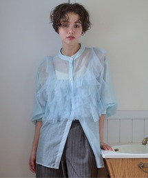 loin nuit(jC)tulle bustier design sheer shirt / `[rX`FfUCVA[Vc(Vc/uEX)