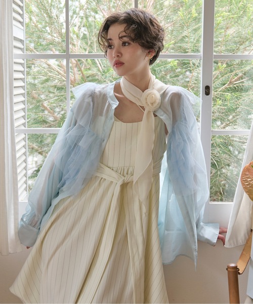 超歓迎された sheer design bustier tulle shirt チュールビスチェデザイン / トップス