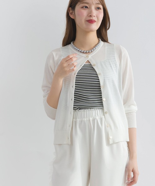 カーディガン 「別売りアンサンブル可能」接触冷感シアーカーディガン レディース セール】【別売りアンサンブル可能】接触冷感シアーカーディガン