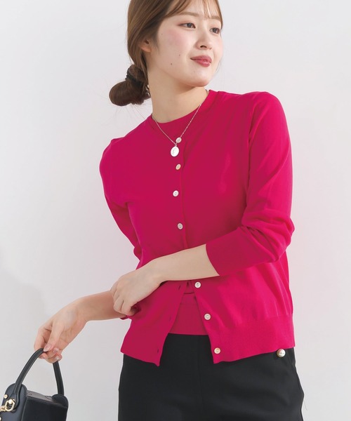 PICCIN(ピッチン)の「【別売りアンサンブル可能】接触冷感シアーカーディガン(カーディガン/ボレロ・レディース・イエロー/オフホワイト/ターコイズブルー/チェリーピンク/ブラック・M)」の6枚目の写真