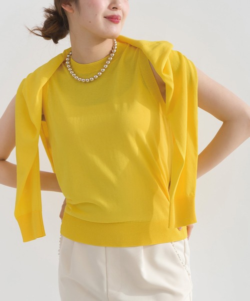 PICCIN(ピッチン)の「【別売りアンサンブル可能】接触冷感シアーカーディガン(カーディガン/ボレロ・レディース・イエロー/オフホワイト/ターコイズブルー/チェリーピンク/ブラック・M)」の15枚目の写真