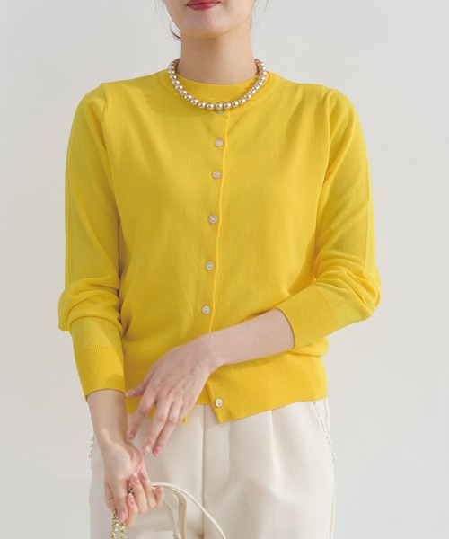 PICCIN(ピッチン)の「【別売りアンサンブル可能】接触冷感シアーカーディガン(カーディガン/ボレロ・レディース・イエロー/オフホワイト/ターコイズブルー/チェリーピンク/ブラック・M)」の16枚目の写真