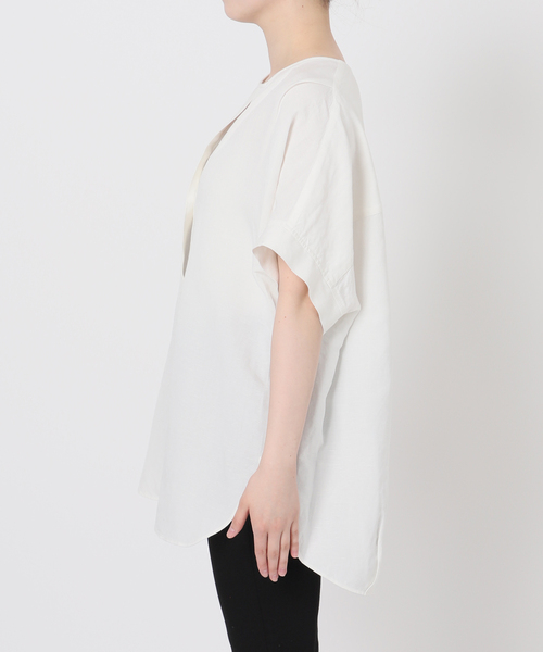 JOURNAL STANDARD（ジャーナルスタンダード）の「《追加2》【洗える】レーヨン麻ノーカラーブラウス（シャツ/ブラウス・レディース・ブラック系その他/ブルー/ブラック/ホワイト/ブラックミックス・FREE）」の12枚目の写真