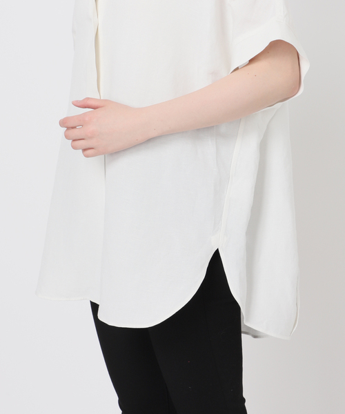 JOURNAL STANDARD（ジャーナルスタンダード）の「《追加2》【洗える】レーヨン麻ノーカラーブラウス（シャツ/ブラウス・レディース・ブラック系その他/ブルー/ブラック/ホワイト/ブラックミックス・FREE）」の16枚目の写真