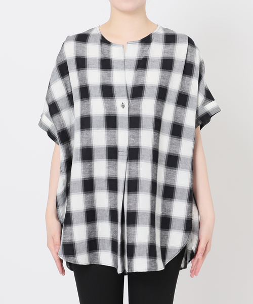 JOURNAL STANDARD（ジャーナルスタンダード）の「《追加2》【洗える】レーヨン麻ノーカラーブラウス（シャツ/ブラウス・レディース・ブラック系その他/ブルー/ブラック/ホワイト/ブラックミックス・FREE）」の18枚目の写真