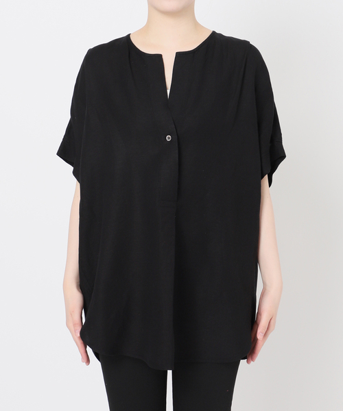 JOURNAL STANDARD（ジャーナルスタンダード）の「《追加2》【洗える】レーヨン麻ノーカラーブラウス（シャツ/ブラウス・レディース・ブラック系その他/ブルー/ブラック/ホワイト/ブラックミックス・FREE）」の22枚目の写真