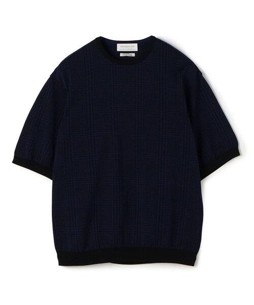 TOMORROWLAND （トゥモローランド）の「TOMORROWLAND tricot チェック柄 コットンハーフスリーブ ニット（ニット/セーター・メンズ・グレー系その他/ダークブラウン/ネイビー・L/M/S）」の3枚目の写真