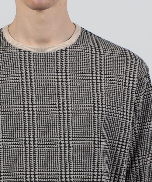 TOMORROWLAND （トゥモローランド）の「TOMORROWLAND tricot チェック柄 コットンハーフスリーブ ニット（ニット/セーター・メンズ・グレー系その他/ダークブラウン/ネイビー・L/M/S）」の8枚目の写真