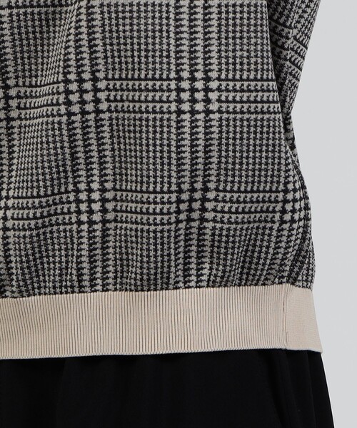 TOMORROWLAND （トゥモローランド）の「TOMORROWLAND tricot チェック柄 コットンハーフスリーブ ニット（ニット/セーター・メンズ・グレー系その他/ダークブラウン/ネイビー・L/M/S）」の10枚目の写真