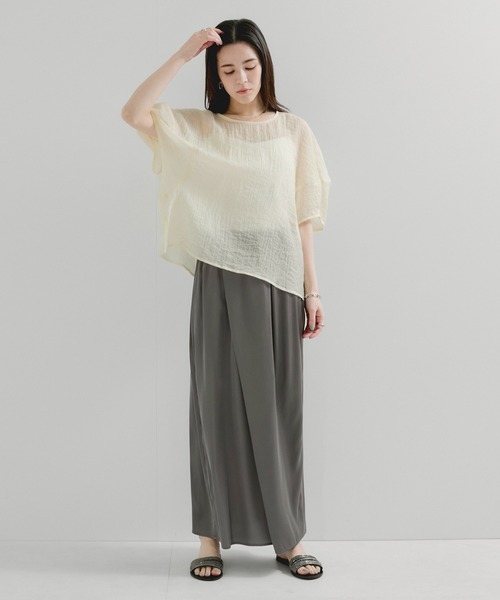le cercle ADAM ET ROPE'(ルセルクルアダムエロペ)の「シアードルマンブラウス(シャツ/ブラウス・レディース・ブラック/ダークラベンダー/キナリ・FREE)」の6枚目の写真