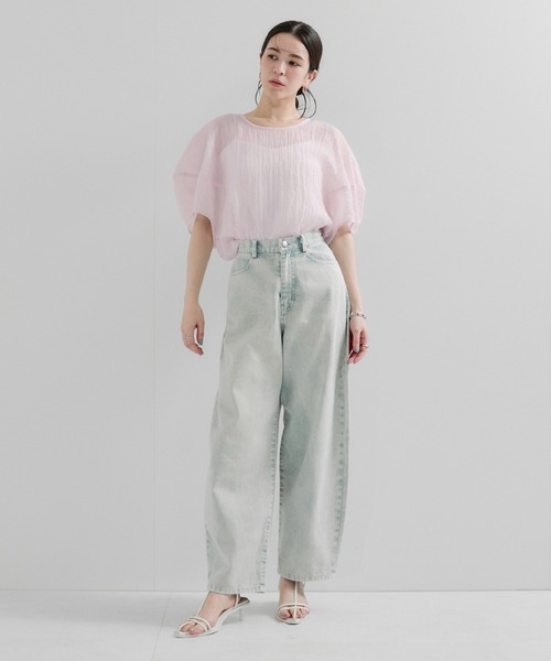 le cercle ADAM ET ROPE'(ルセルクルアダムエロペ)の「シアードルマンブラウス(シャツ/ブラウス・レディース・ブラック/ダークラベンダー/キナリ・FREE)」の8枚目の写真