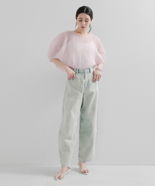 le cercle ADAM ET ROPE'(ルセルクルアダムエロペ)の「シアードルマンブラウス(シャツ/ブラウス・レディース・ブラック/ダークラベンダー/キナリ・FREE)」の9枚目の写真