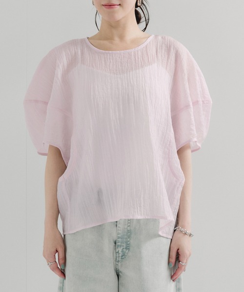 le cercle ADAM ET ROPE'(ルセルクルアダムエロペ)の「シアードルマンブラウス(シャツ/ブラウス・レディース・ブラック/ダークラベンダー/キナリ・FREE)」の14枚目の写真