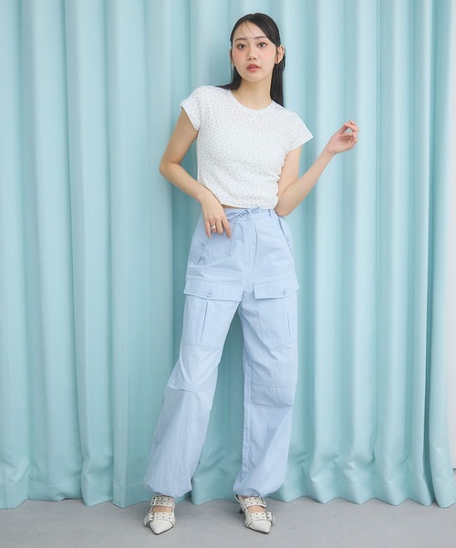 3.3 Field Trip （3.3フィールドトリップ）の「3.3 Field Trip／ナイロンワイドパンツ（その他パンツ・レディース・ブルー/ブラック/ベージュ・SMALL/MEDIUM）」の4枚目の写真