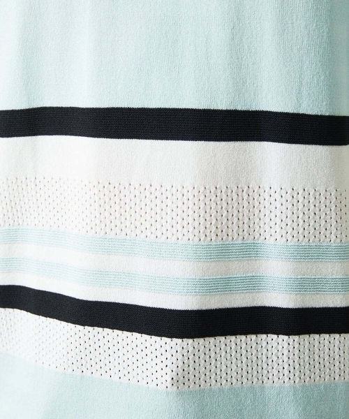 MK MICHEL KLEIN HOMME （エムケーミッシェルクランオム）の「サマーニット / リネンタッチボーダー（ニット/セーター・メンズ・ホワイト/ネイビー・48/46/51）」の20枚目の写真