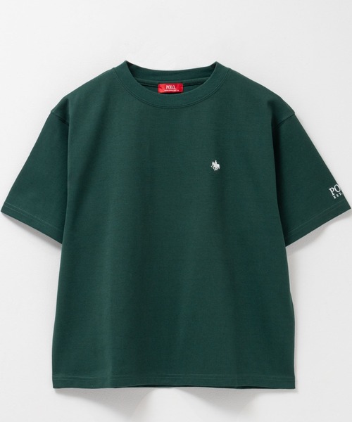POLO BCS(ポロ ビーシーエス)の「【別注デザイン】POLO BCS ワンポイント刺繍 Tシャツ(Tシャツ/カットソー・レディース・スミクロ/グリーン/オフホワイト・L/M)」の9枚目の写真