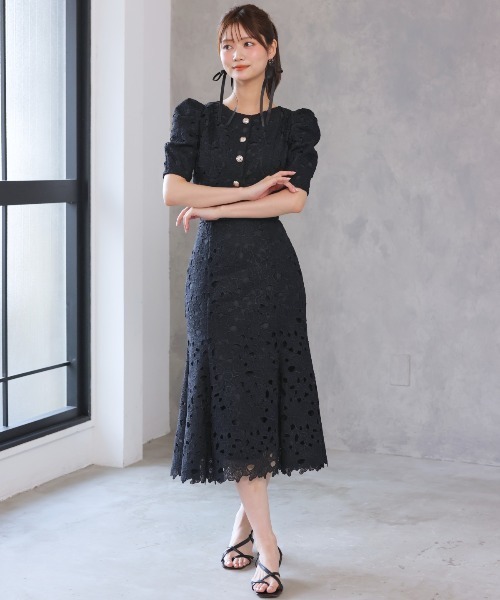AND COUTURE(アンドクチュール)の「スカラレースマーメイドスカート(スカート・レディース・ミント/オフホワイト/ブラック・SMALL/MEDIUM)」の2枚目の写真