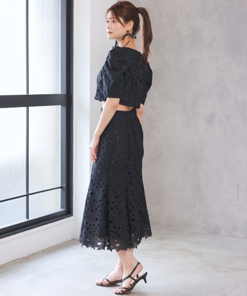 AND COUTURE(アンドクチュール)の「スカラレースマーメイドスカート(スカート・レディース・ミント/オフホワイト/ブラック・SMALL/MEDIUM)」の12枚目の写真