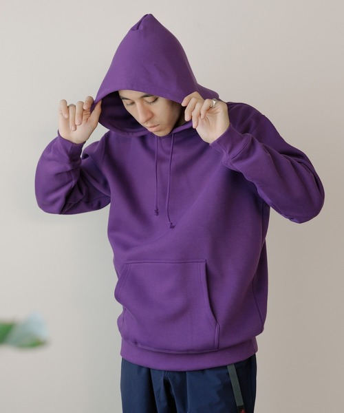 United Athle（ユナイテッドアスレ）の「10.0oz スウェット 裏起毛 プルオーバーパーカー/フーディー 無地 ユニセックス ルーズシルエット 夏服（パーカー・メンズ・パープル/サンドベージュ/ネイビー/ダークブラウン/ライトグリーン/バーガンディー/ホワイト/ブラック/オリーブ/アッシュ/グレー/ヘザーグレー・L/S/XL/M）」の15枚目の写真