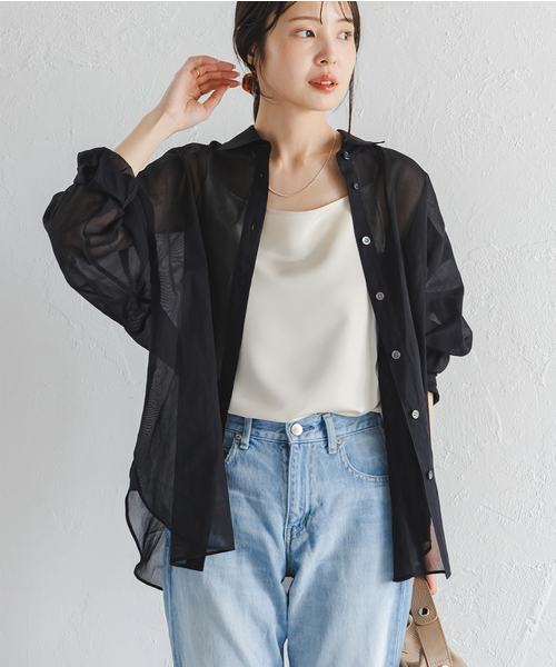 2025⭐︎NOBLEアキハストライプオーバーシャツ アキハストライプオーバーシャツ（シャツ／ブラウス）｜NOBLE