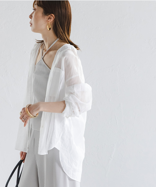 2025⭐︎NOBLEアキハストライプオーバーシャツ アキハストライプオーバーシャツ（シャツ／ブラウス）｜NOBLE