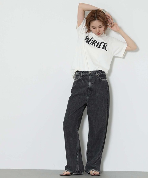 希少 レア クレージュ21 ホワイト 半袖ぷっくりロゴTシャツ SAN SAN GEAR - 【25SS】ブランドロゴ プリント 半袖 Tシャツ
