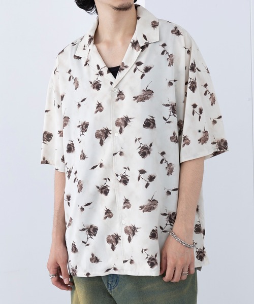 HAUS(ハウス)の「【HAUS】フラワーオープンカラーシャツ 252-3620(シャツ/ブラウス・メンズ・ブラック/ホワイト・M/L)」の5枚目の写真
