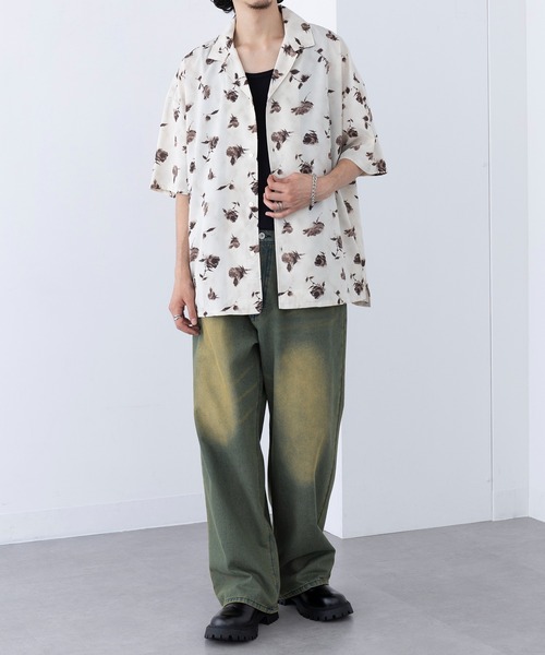 HAUS(ハウス)の「【HAUS】フラワーオープンカラーシャツ 252-3620(シャツ/ブラウス・メンズ・ブラック/ホワイト・M/L)」の8枚目の写真