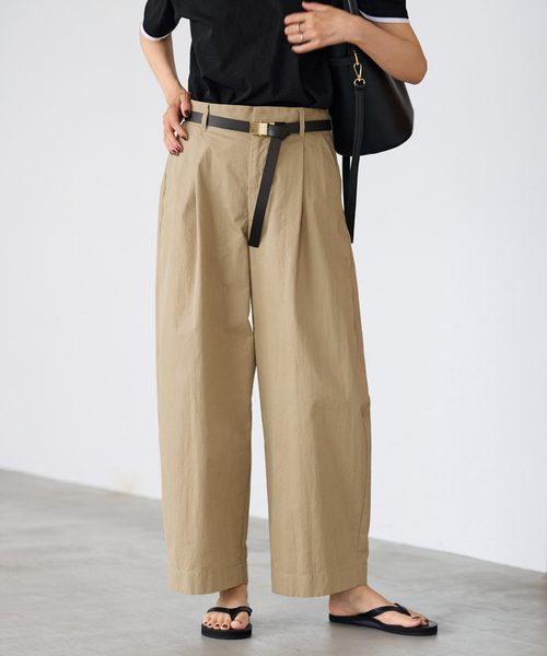 FRAMeWORK（フレームワーク）の「コットンナイロンクロップドパンツ（スラックス・レディース・ベージュ・36/38/40）」の6枚目の写真