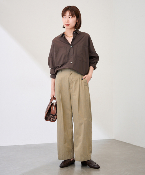 FRAMeWORK（フレームワーク）の「コットンナイロンクロップドパンツ（スラックス・レディース・ベージュ・36/38/40）」の11枚目の写真