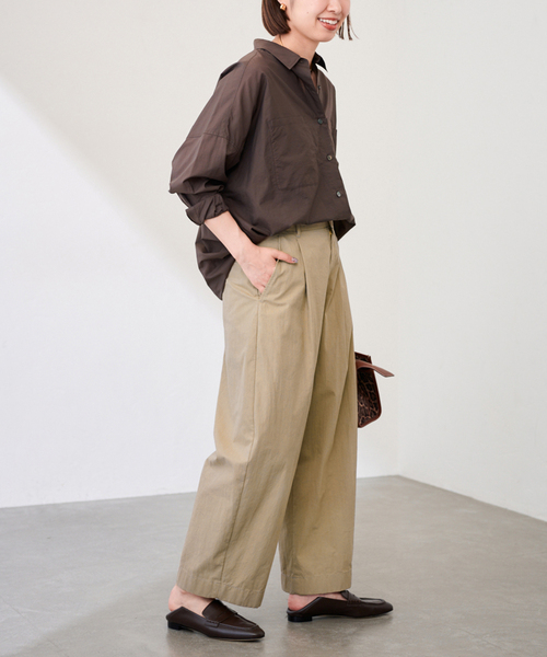 FＲAMeWORK コットンナイロンかクロップドパンツ FRAMeWORK スラックス パンツ コットンナイロンクロップドパンツ