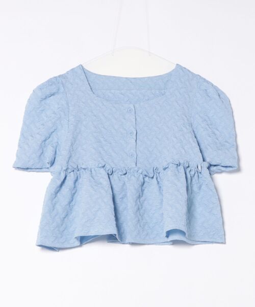 frunco(フランコ)の「ジャガードブラウス(シャツ/ブラウス・レディース・ブルー/ブラック/ホワイト・MEDIUM)」の6枚目の写真