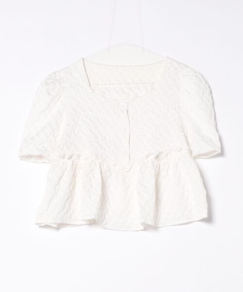 frunco(フランコ)の「ジャガードブラウス(シャツ/ブラウス・レディース・ブルー/ブラック/ホワイト・MEDIUM)」の4枚目の写真