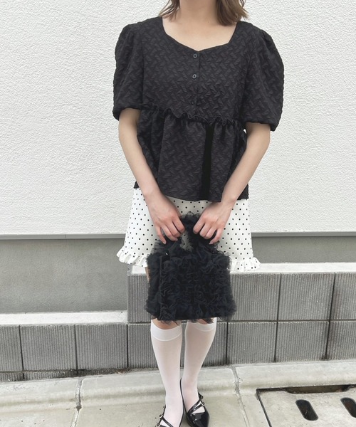 frunco(フランコ)の「ジャガードブラウス(シャツ/ブラウス・レディース・ブルー/ブラック/ホワイト・MEDIUM)」の22枚目の写真