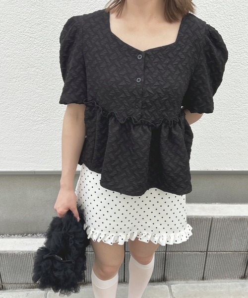 frunco(フランコ)の「ジャガードブラウス(シャツ/ブラウス・レディース・ブルー/ブラック/ホワイト・MEDIUM)」の21枚目の写真
