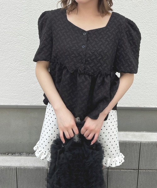 frunco(フランコ)の「ジャガードブラウス(シャツ/ブラウス・レディース・ブルー/ブラック/ホワイト・MEDIUM)」の20枚目の写真