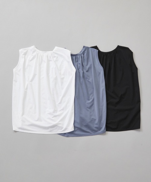 Julier Yoga and Relax（ジュリエヨガアンドリラックス）の「Julier ライトプライムノースリーブプルオーバー（Tシャツ/カットソー・レディース・ホワイト/ブラック/ブルー・FREE）」の9枚目の写真